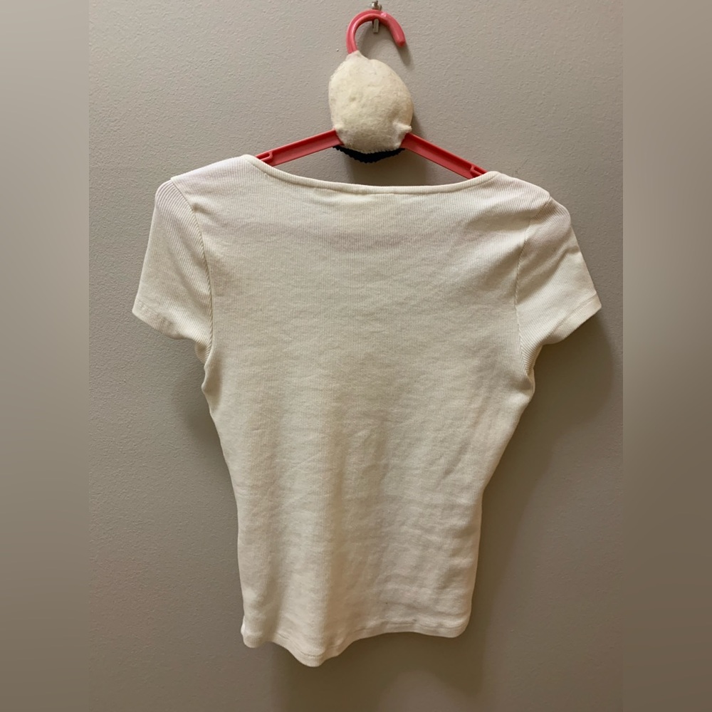 Maeve by Anthropology Off White Cropped Shirt - Picture 5 of 7
